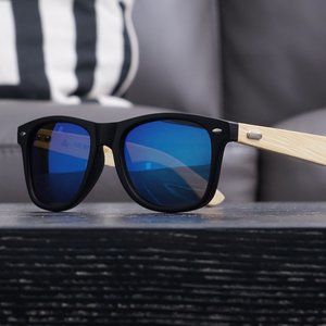 Polarized Bamboo Wood Curve Sunglasses